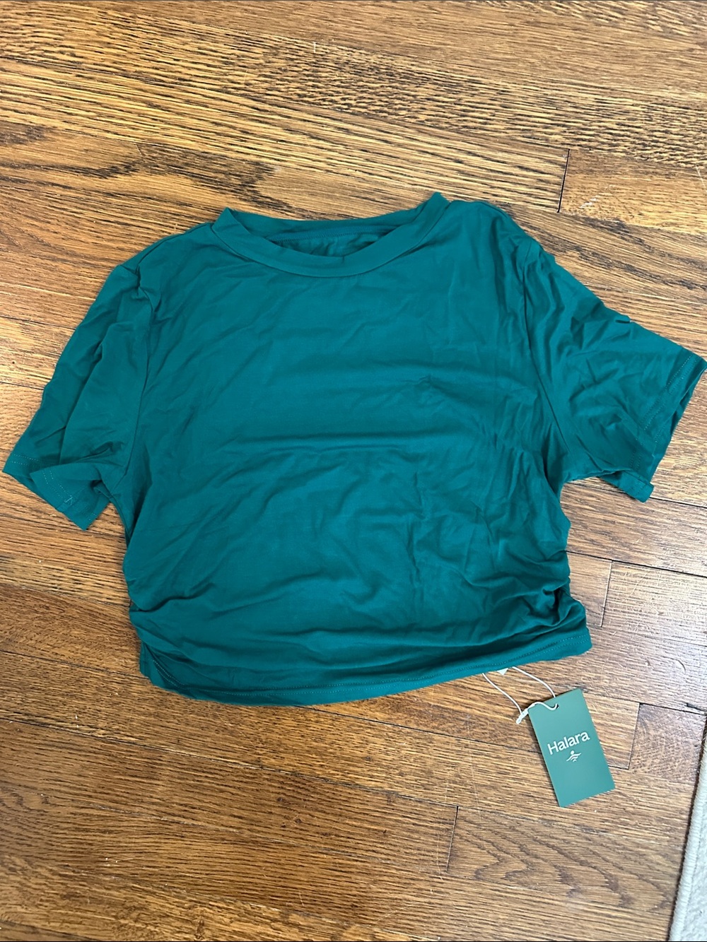 HALARA Teal Crewneck Cropped Tee
